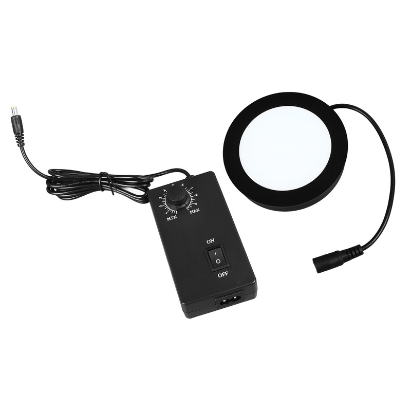 Round LED Bottom Light Industrial Microscope Auxiliary Lamp Adjustable Power