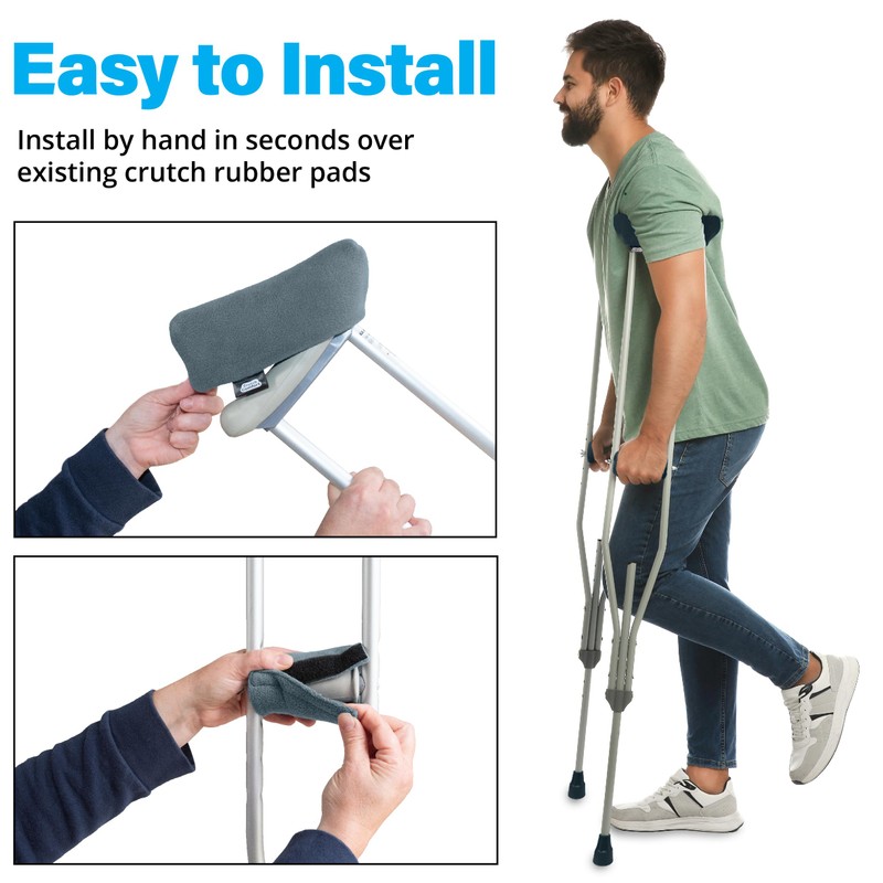 Crutch Comfort Deluxe Soft Fleece & Foam Crutch Accessory Set