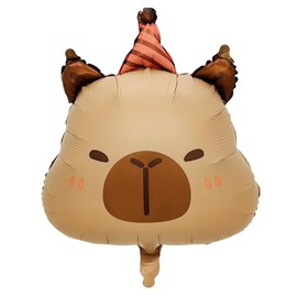 MEZHEN Folienballon Capybara Geburtstagsdeko Ballon Tiere Luftballon Folie Kindergeburtstag Deko Geburtstag Luftballons Helium Dschungel Ballons Capybara Geburtstagsfeier A