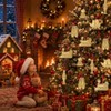 Novabright 6 adornos de Navidad dorados clásico para árbol, decoración