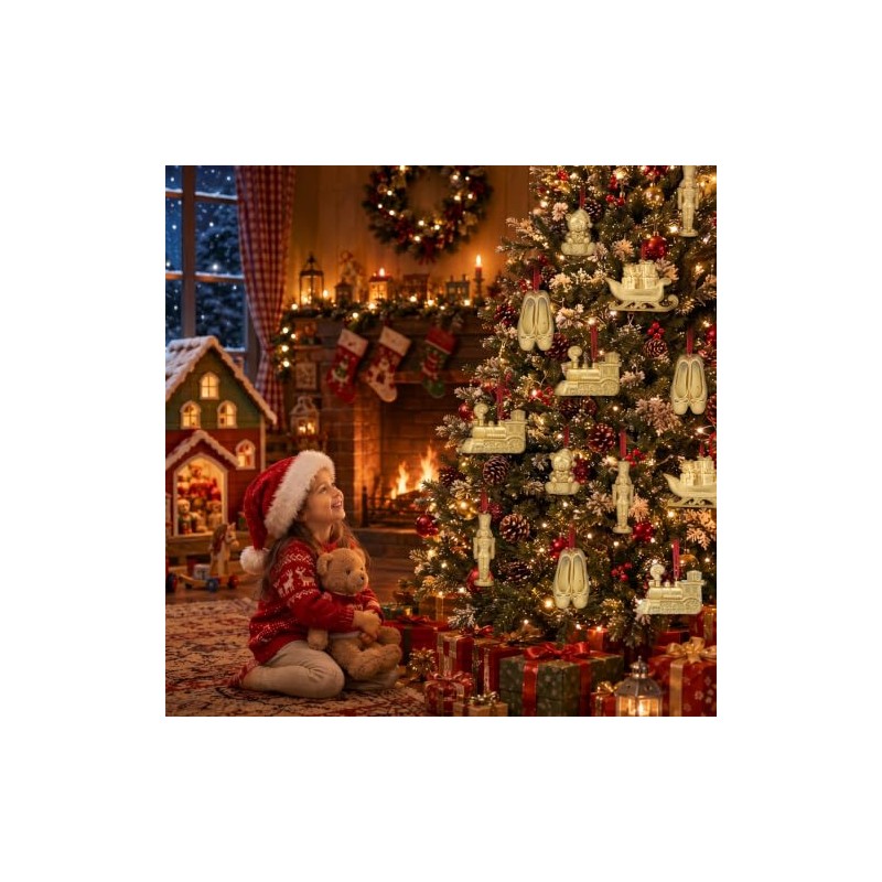 Novabright 6 adornos de Navidad dorados clásico para árbol, decoración