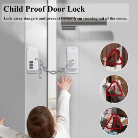 KIZZHISI Child Proof Door Lock (2 Pack), Door Locks for Kids safety & Window Locks, for Fridge Lock, Cabinet Locks, Cat Door Latch and Baby Proofing, Strong non-marking Adhesive No Drilling (White)