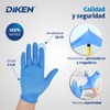 DIKEN Guantes 100% Nitrilo, Grado Alimenticio, Color Azul, SIN Polvo,