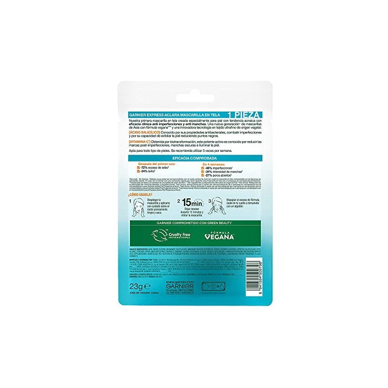 Garnier Express Aclara Mascarilla Anti Acné 23g