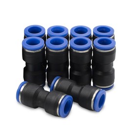 Bwintech 10 Pcs 10mm Straight Push in Connect Pneumatic Fitting,2 Way Plastic Quick Release PU Air Line Adapter