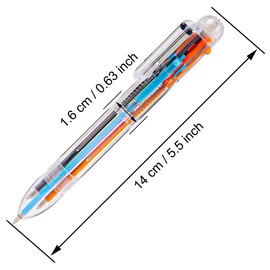 IHPUKIDI 6 Pack 0.5mm 6-in-1 Multicolor Ballpoint Pen, 6 Color Transparent Barrel Retractable Ballpoint Pens for Office School Supplies Students Gift