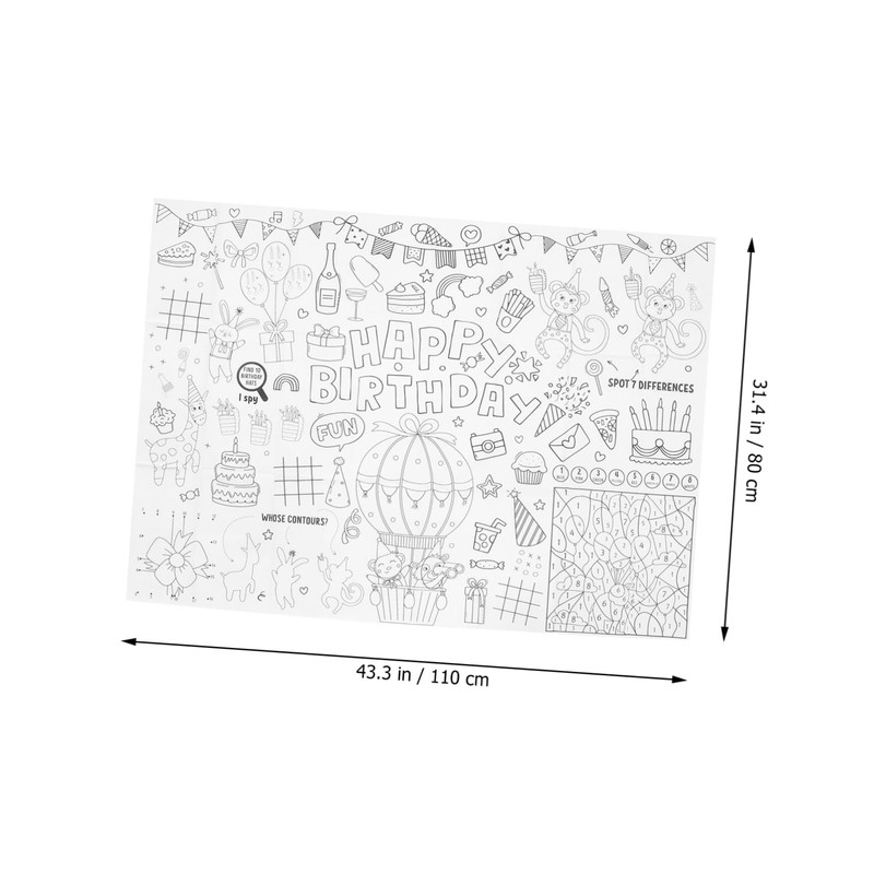 LABRIMP Birthday Party Paper Table Cloth Delicate Table Runner for