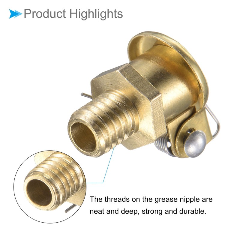 CoCud Copper Spring Grease Oil Cup Cap, | M6x1 Thread