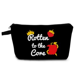 YULUENZE Black Descendants Makeup Bag Descendants Fans Gift Organizer Zipper Pouch Rotten to the Core Rotten Apple Toiletry Cosmetic Bag Present for Women Friends Family