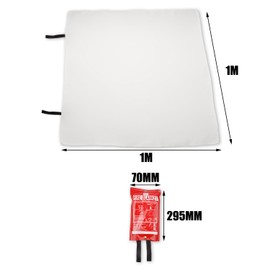 TOPEX 1.0m x 1.0m Fire Blanket Emergency Fire Blanket Home Fireproof Blanket Cotton Glass Fire Retardant Blankets for Emergency Survival Safety for Offices, Kitchen, Warehouse