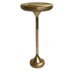 The Urban Port Farzi Cafe Solid Brass Small Drink Cocktail Table - Elegant Gold Finish and Compact