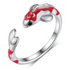 Peireara Koi Fish Ring 925 Sterling Silver Fish Open Ring