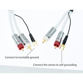 12ft Ultra Low Noise Double Audio 2 RCA to RCA Male Cable Balance Ground Wire of Turntable Independent Shield-rcaed Signal Line Preamp LP Vinyl Record Player Amplifier Chassis Gold-RCA Plated