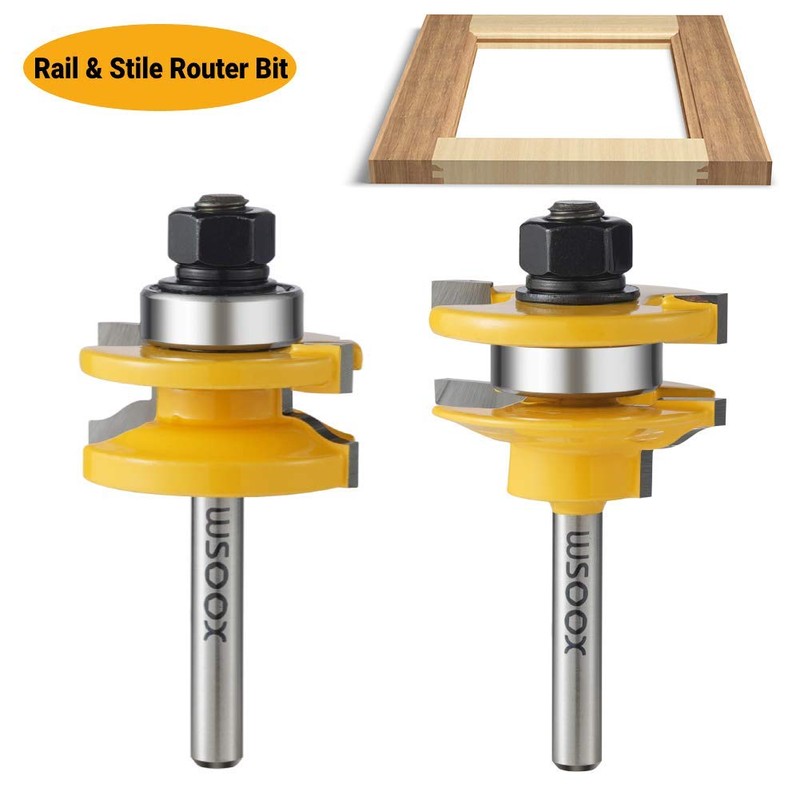 WSOOX 3 PCS Router Bit Set, Raised Panel Cabinet Door