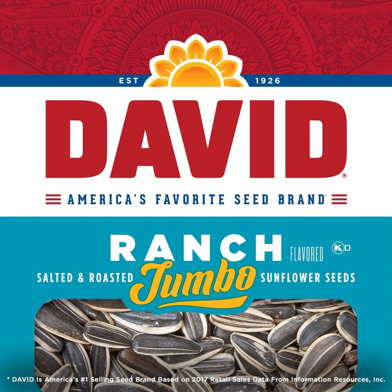 DAVID SEEDS Roasted and Salted Ranch Jumbo Sunflower Seeds, 5.25