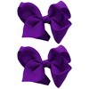 NYFASHION101 Toddlers' Girls' Smooth Grosgrain Ribbon Bow Alligator Clip, Purple