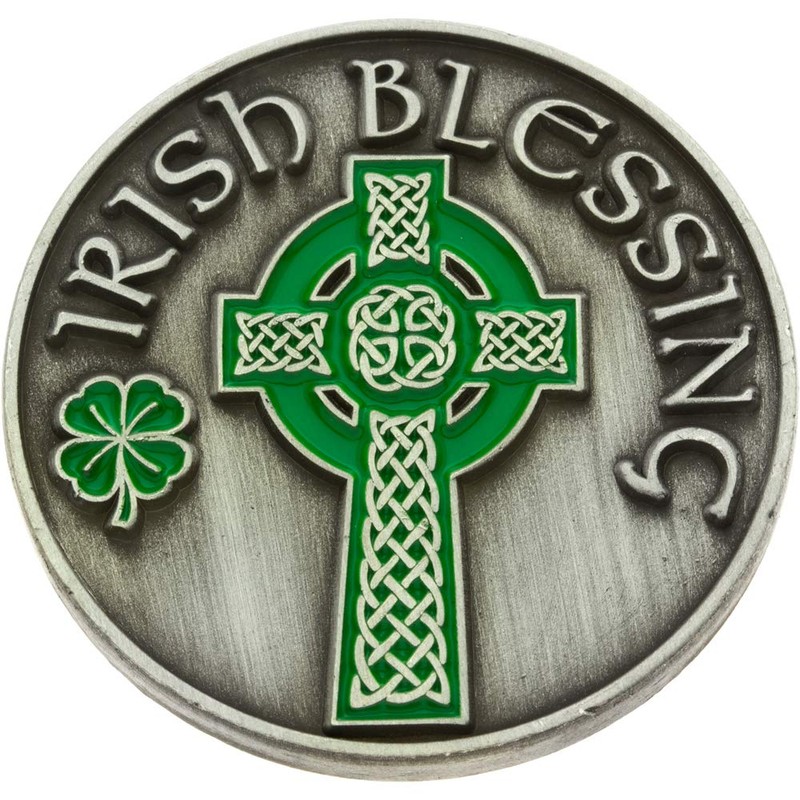 Irish Blessing Coin Happiness with Celtic Cross (Single Coin)