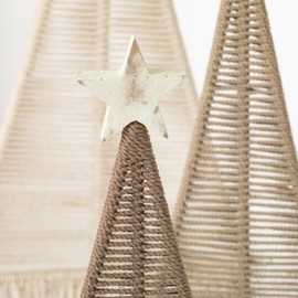 Sullivans Christmas Bo-Ho Macrame Tree Set of 3, Christmas Decor, Boho Christmas Decorations, Holiday Decor, Christmas Tabletop Decor, Mantle Decor, 21.5, 18.5 and 15 inches Tall