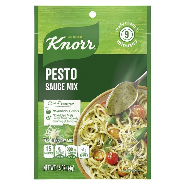 Knorr Sauce Mix Pasta Sauce For Simple Meals and Sides Pesto No Artificial Flavors, No Added MSG 0.5 oz, Pack of 24