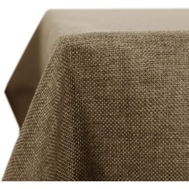 Deconovo Wipeable Tablecloths Rectangular Water Resistant Table Cover Faux Linen Table Cloth for Coffee Table 54 x 108In Khaki