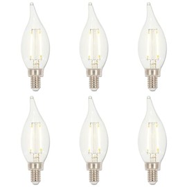Westinghouse 4517220 3.3 Watt (40 Watt Equivalent) CA11 Dimmable Clear Filament LED Light Bulb, Candelabra Base, 6 Pack