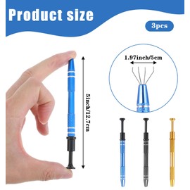 Piercing Ball Grabber Tool, 3Pcs 4-Claw Stainless Steel Jewelry Piercing Tweezers Set in Black Blue and Gold, Precision Jewelry & Electronics Retrieval Tool