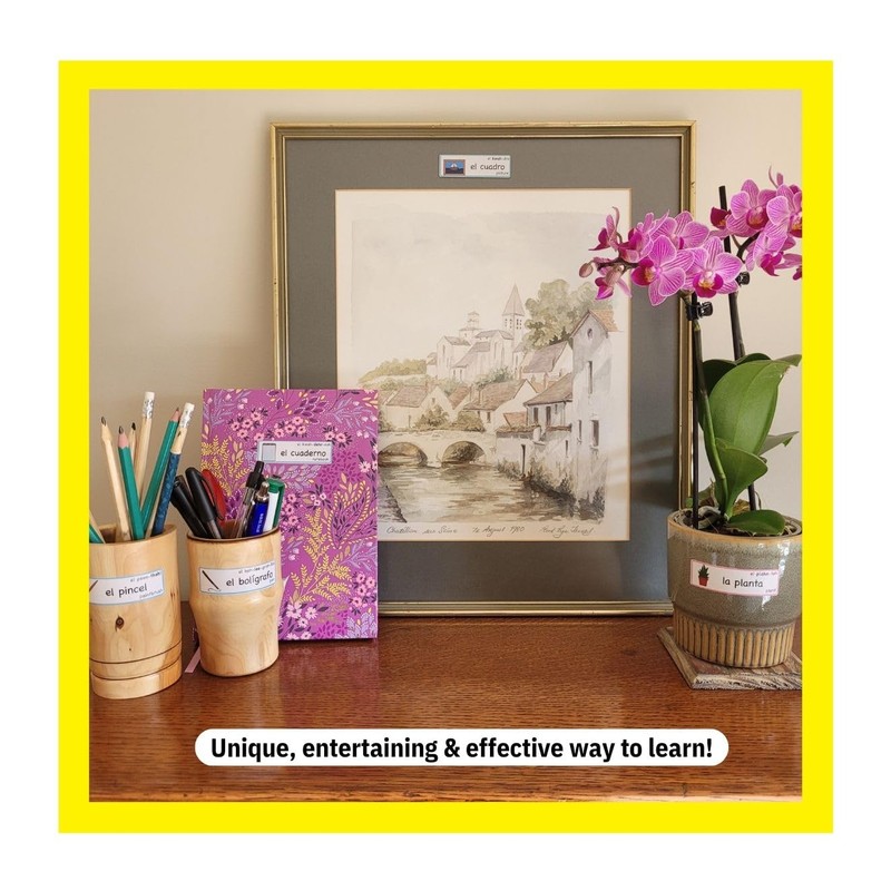 Lingui-Sticks Language Learning Stickers - Educational Stickers to Learn Spanish