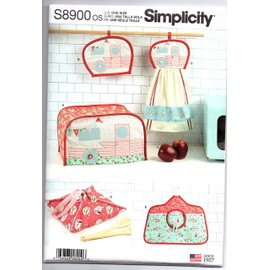 SIMPLICITY Sewing Pattern S8900 Kitchen Accessories, Paper, White, Various