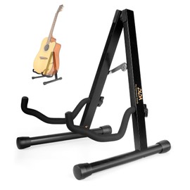 Guitar Stand, Guitar Stand for Acoustic Guitar, Wooden A-Frame Guitar Floor Stand For Acoustic Guitars, Non-Slip Rubber Padding and Foam Arms, Single Guitar Holder Stand (Blackwood, Acoustic Guitar)