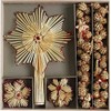 Straw Ornaments - Box of Ornament, Garland & Topper Assortment
