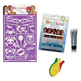Princess Dracula Paraben Free Makeup Set - 1 Stencil + 12 Makeup Pens + 1 Glitter Gel + 3 Balloons Blumie