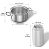 Macevia Mini Sauce Pan with Lid,Stainless Steel Butter Warmer Mini