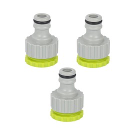 Set of 3 Tap Adapters, 1/2 and 3/4 Inch Garden Hose Connector, 2-in-1 Garden Screw Thread Tap Connector, Hose Connection Set for Watering, Plastic Hose Connection Tap Adapter