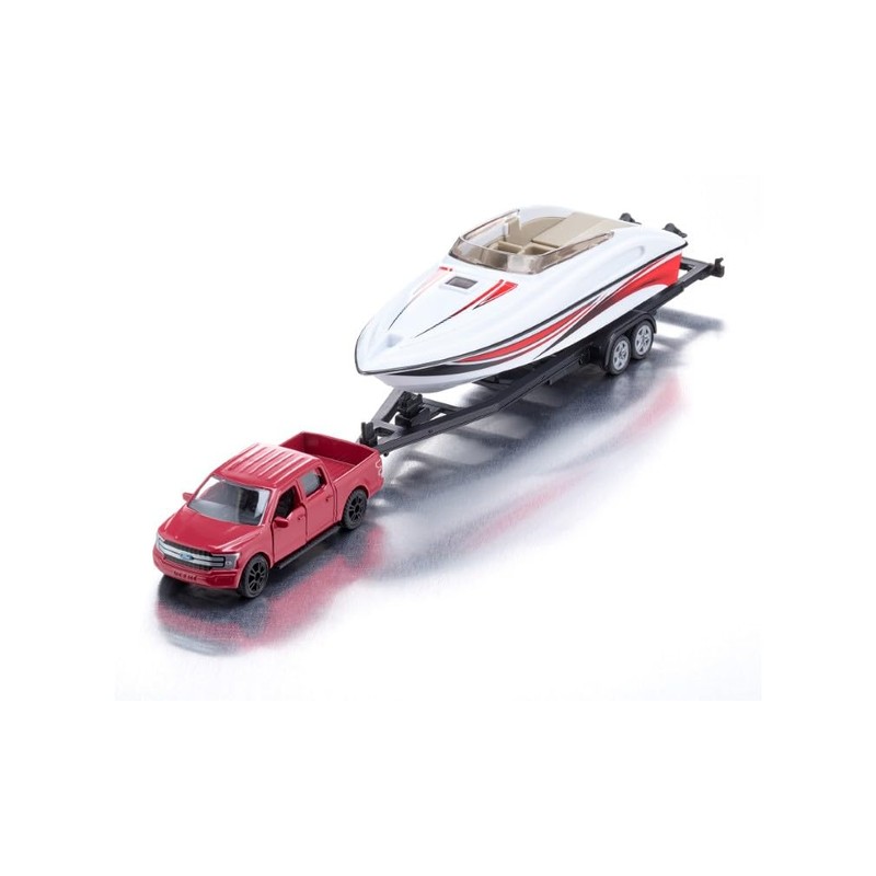 Siku 2568 Ford F150 with Motor Boat, 1:55, Metal/Plastic, Red/White