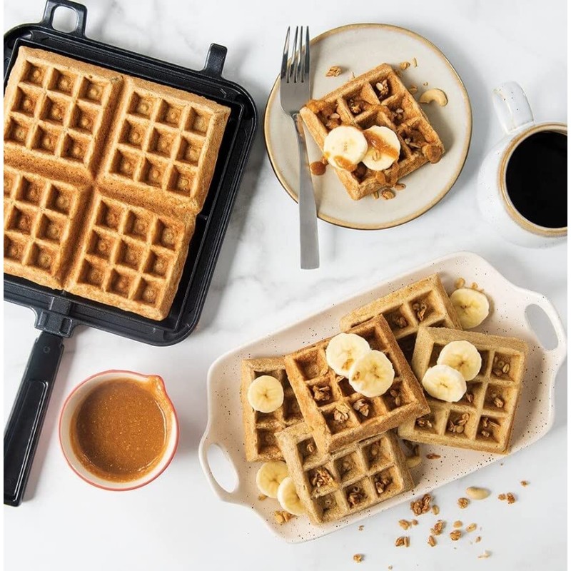 Molde de Sartén de Fabricante de Waffle, Clásico Bélgica Waffle