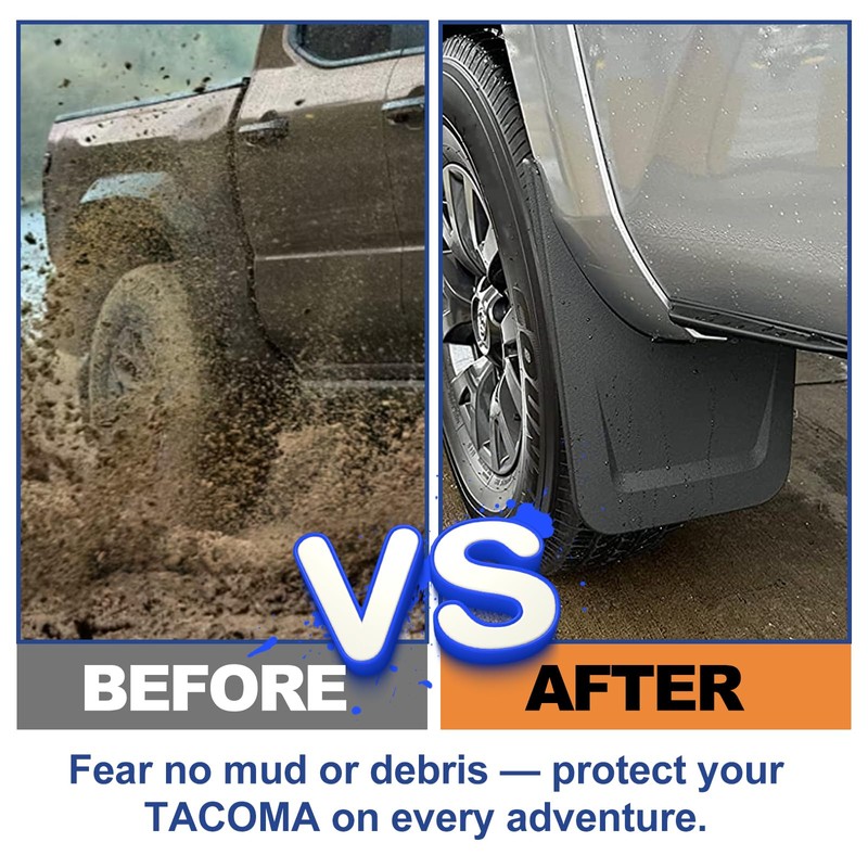 Upgraded Mud Flaps for 2024 2025 Toyota Tacoma Front &