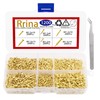 Rrina 1200Pcs Small Tiny Nails Carbon Steel Brass Plated for