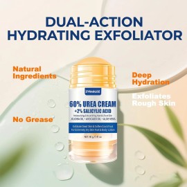 ZyraGloz Urea Cream Stick 60% plus Salicylic Acid 2%, Maximum Strength Urea Foot Cream fo