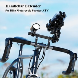 BRCOVAN Carbon Fiber Handlebar Extender Extensions with Alumiunm Alloy Clamp Mounting Base Fit on 0.875'' / 1'' / 1.125'' / 1.26'' Handlebars Cross Bars for Bike Bicycle Motorcycle Scooter
