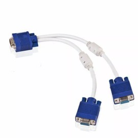 PCCABLES.COM INC 1 PC TO 2 VGA SVGA MONITOR Male to 2 Dual Female Y Adapter Splitter Cable 15 PIN