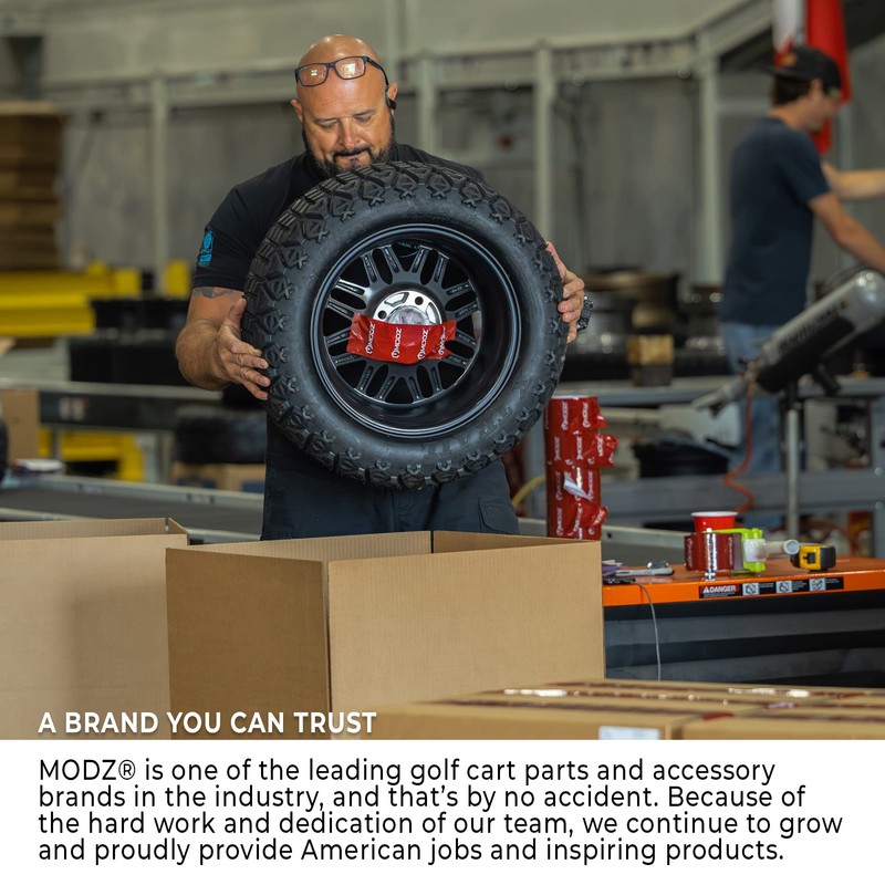 MODZ® D-Window Glossy Black 14" Steel Golf Cart Wheel