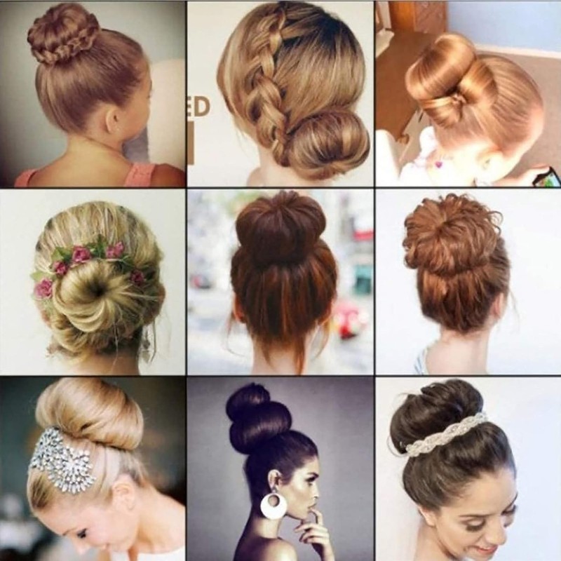 Random Color Small Round Foam Sponge Hair Bun Maker -
