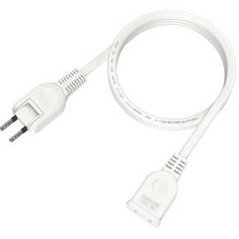 Extension Cord, 3.3 ft (1 m), Short, White, Outlet, 1 Port, 180 Degree Swing Plug, Power Extension Cord, 15A, 1500W, 3.3 ft (1 m), Fire Prevention Insulation Cap, For AC Adapters, Power Tools,