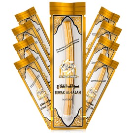 SEWAK AL-FALAH Miswak (Traditional Natural Toothbrush) - 10 Pack - Individually Vacuum Sealed for Long-Lasting Freshness – Traditional Oral Care for Deep Cleaning, Whitening, and Plaque Defense