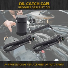 Dasbecan F-150 Oil Catch Can Kit Upgraded Separator Reservoir Tank Braided Hose Kit Compatible with 2011-2023 Ford F-150 2.7L 3.5L 5.0L Roush/Whipple Superchargers Ecoboost Raptor