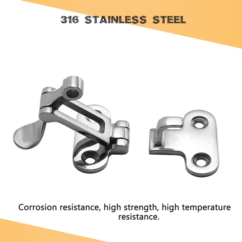 DIALESHU Boat Anti-Rattle Latches Marine 316 Stainless Steel, Lockable Hold