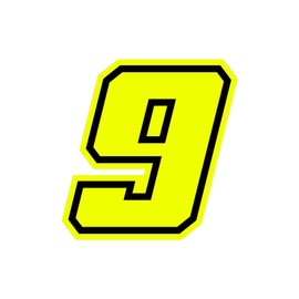 4R Quattroerre.it 13389 Number Racing 9 Moto GP Fluorescent Yellow 10 x 10 cm Yellow