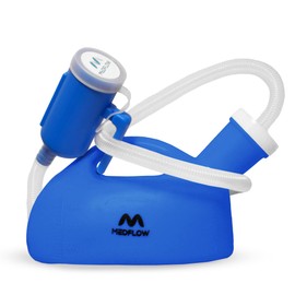 Urinals for Men, 2000 ml Portable Urinal for Men Spill Proof Reusable Male Pee Bottle with 48 Inches Long Hose with Lid for Bedridden Patients (Blue)