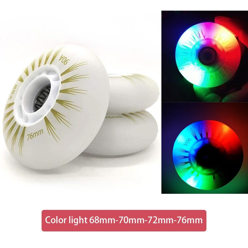 8 Pcs Inline Skate Wheels with 16 Bearings LED Light