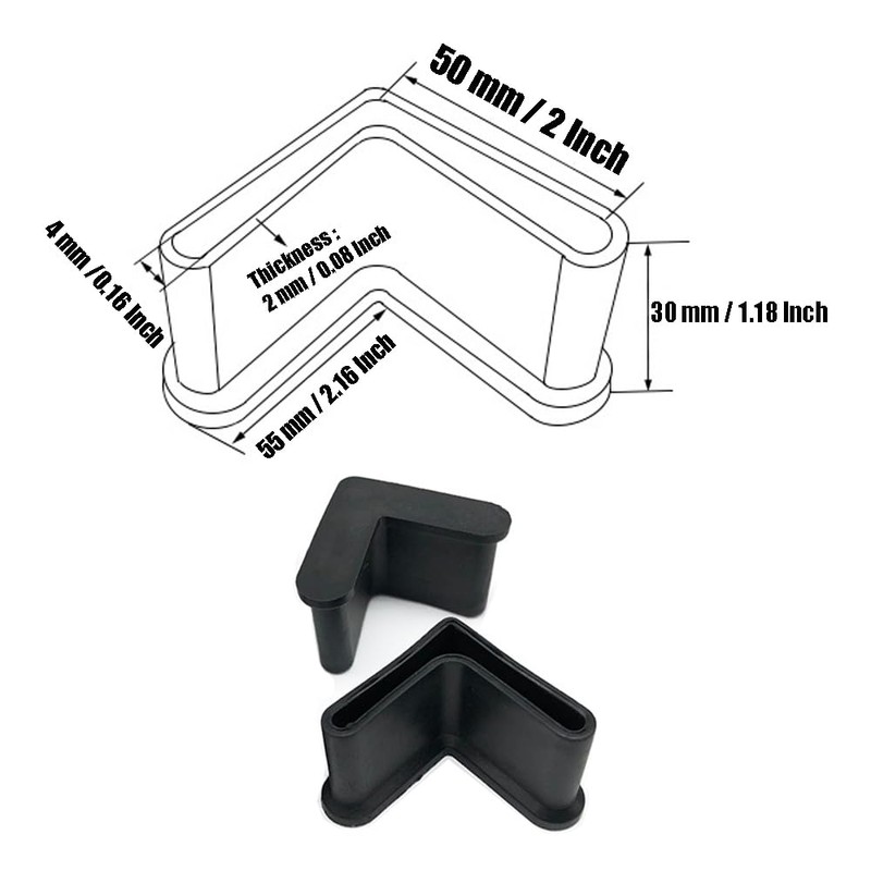16 Pcs 2" x 2" (50mm x 50mm) L Shaped